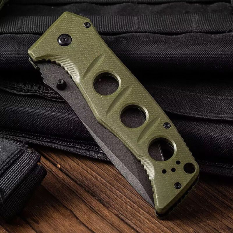 Nieuw product BM BM275SFE-2 Adams Heavy Tactical Zakmes Zelfverdediging Survival Wandelen Zakmessen Grijs Titanium Coating D2 Blade G10 Handvat