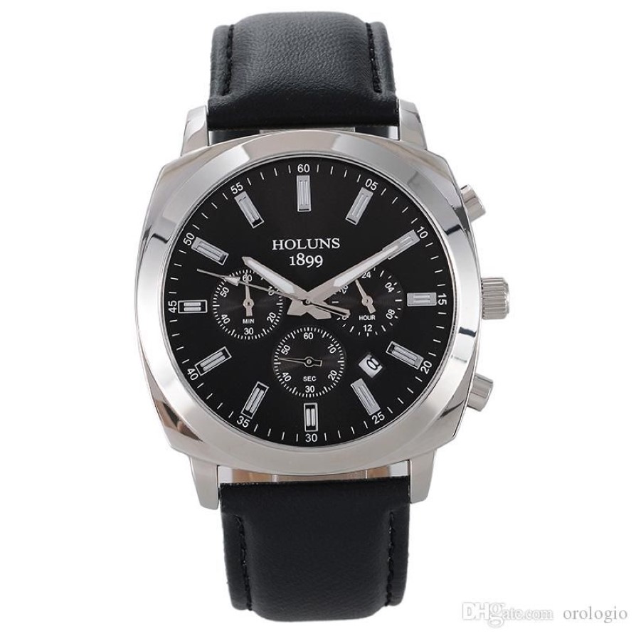 CWP Luxury Watch Mens Top Brand Holuns أصلي 50 مترًا من الجلد المقاوم للماء رجال الأعمال غير الرسميين الكوارتز الساعات Montre Homme 007 2529