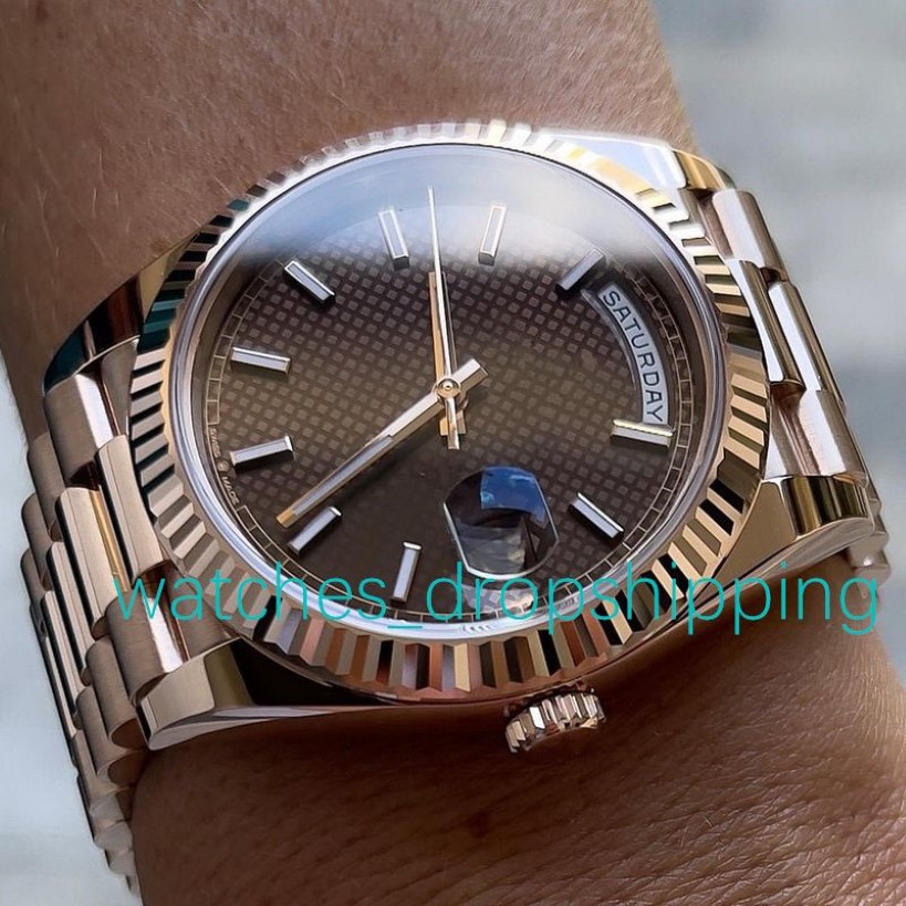 Super NF Factory Watch V2 Rose Gold 41 mm brązowy czekoladowy pielka Automatyczny ruch ze stali nierdzewnej Wysokiej jakości męskie zegarki N2986