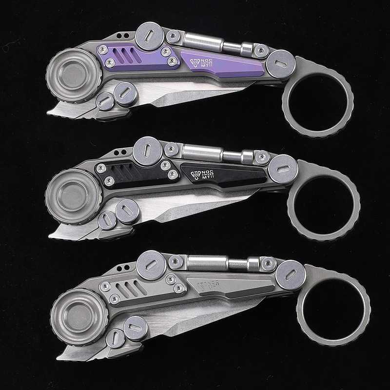 Camping Hunting Knives NOC MT-11 Folding Knife M390 Titanium Alloy Blade Handle Camping Cutter Outdoor Camping Survival Knife Sharp Tools 240315