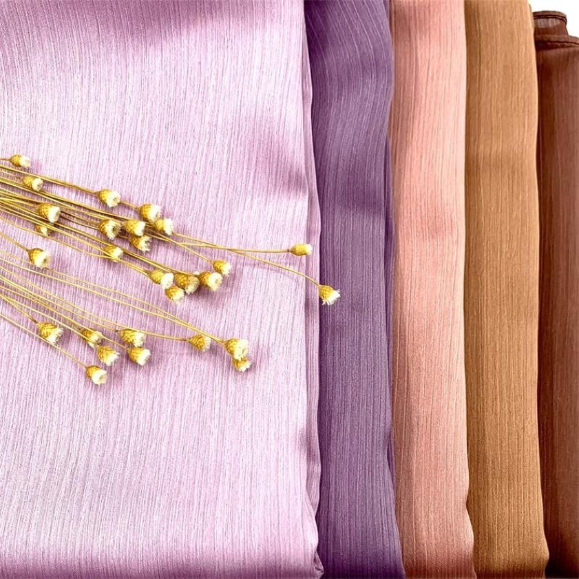 Halsdukar 10st malaysia indonesiska crinkle chiffon crepe halsduk naturlig rynka solid lång muslimsk hijab kvinnor269m