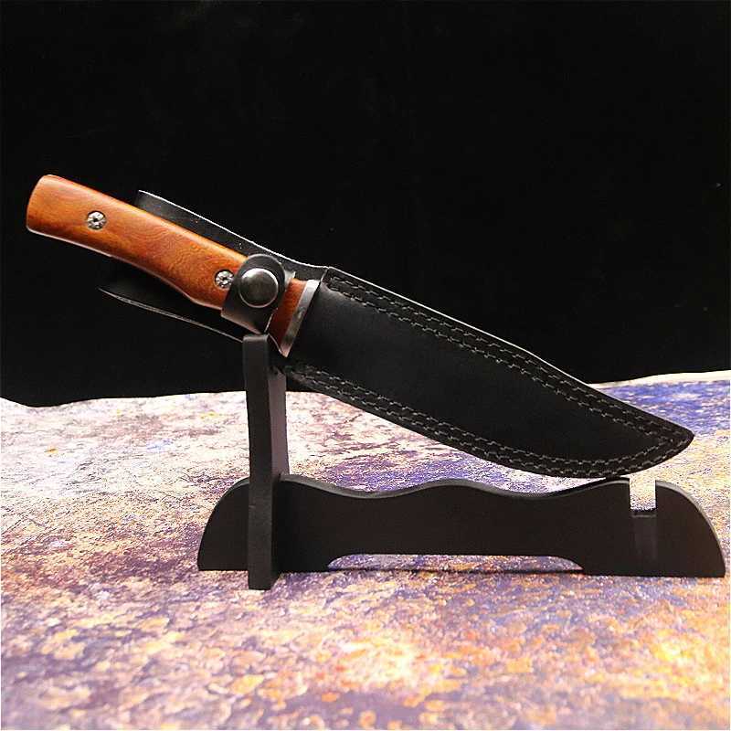 Noża polowań na kemping japoński nóż na świeżym powietrzu, prosty nóż łowcy dżungli Nóż na zewnątrz ostro nóż taktyczny krojenie krojenia maszyny 240312