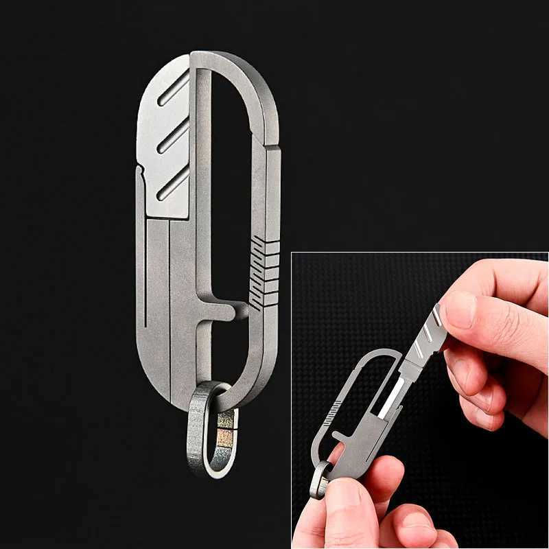 Camping Hunting Knives Titanium Knife Alloy Keychain Portable Scissor Buckle Express Cutter Outdoor EDC Multitool Keychain Pendant 240315