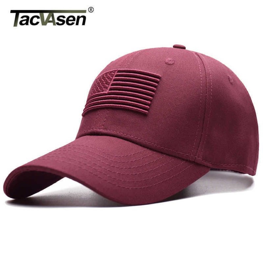 Tacvasen Tactical Baseball Cap Men Summer USA Flag Sun Protection Justerbar Cap Man Fashion Airsoft Casual Golf Baseball Hat 210245K