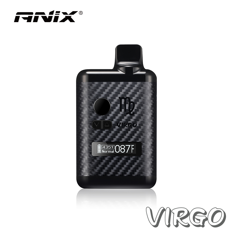 원래 Anix Virgo 드라이 허브 기화기 장치 키트 1300mAh 온도 제어 세라믹 챔버 허브 vape 펜 키트