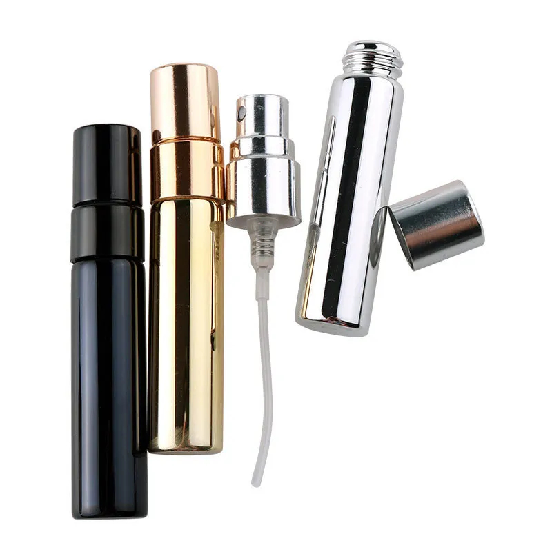 Atomiseur de placage UV de 5ML, Mini bouteille de parfum Portable rechargeable, flacons de pulvérisation, récipients vides d'échantillon, couleur or argent noir