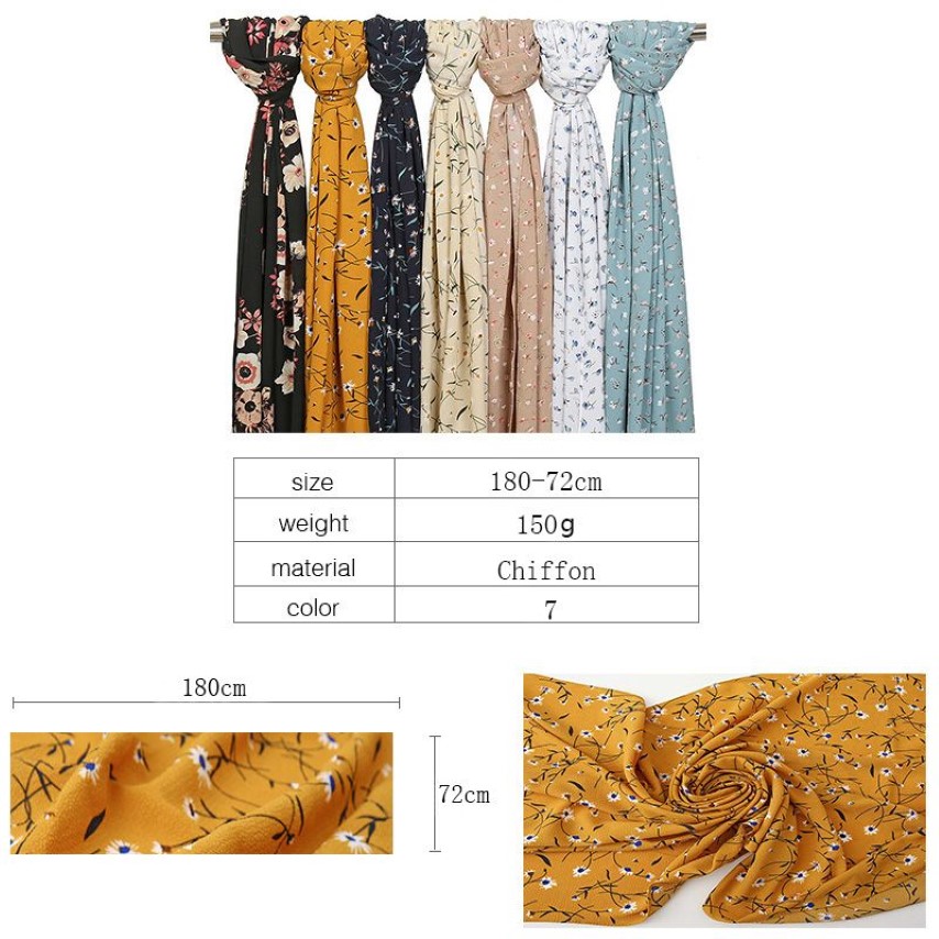 Nuovo design Stampato bolla sciarpa di chiffon hijab fiore scialli lunghi donne sciarpa testa floreale moda sciarpe musulmane fascia 20 pz312F