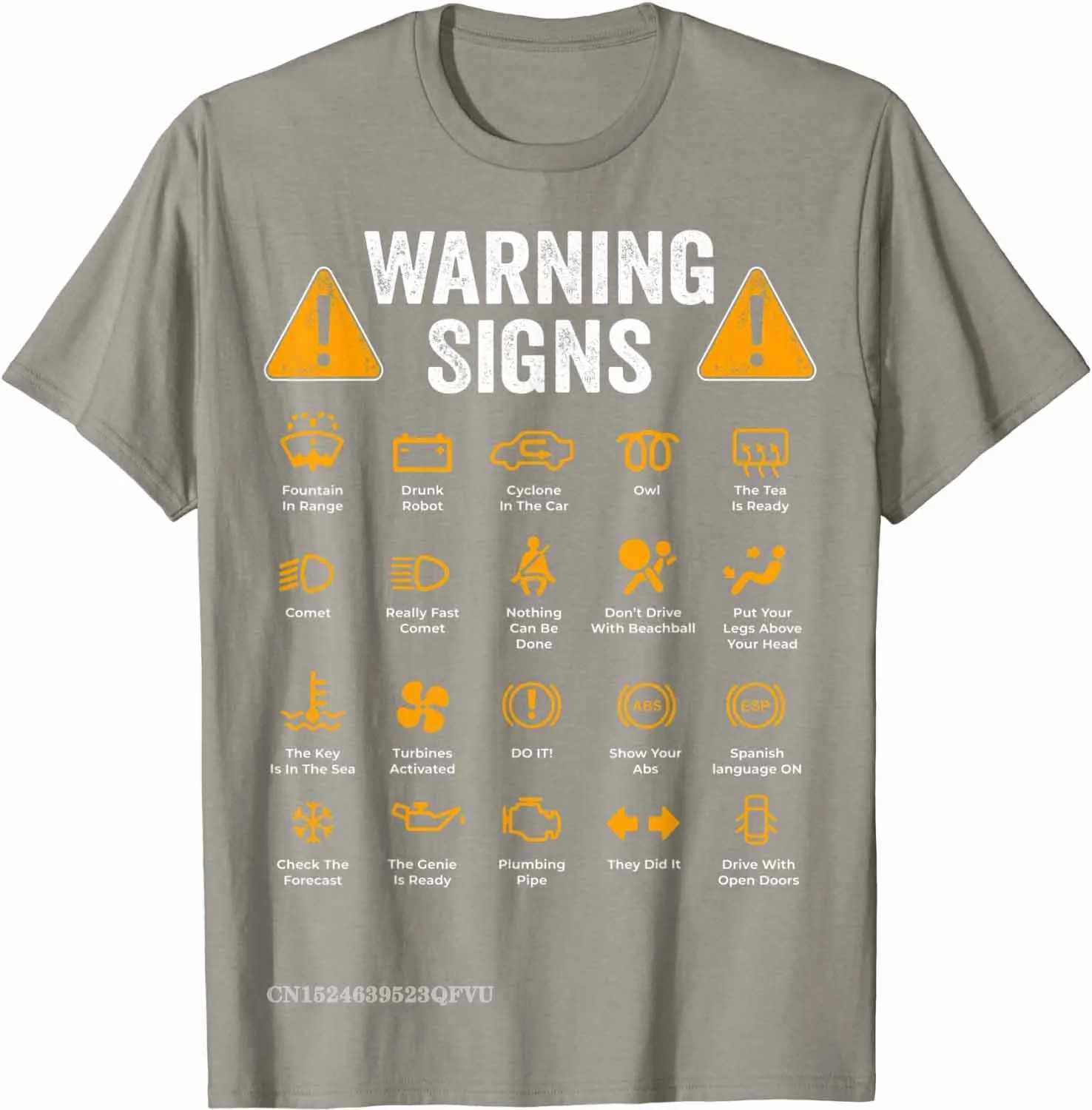 Men's T-Shirts Funny Driving Warning Signs Auto Mechanic Gift Driver T-Shirts Fashion Shirt Cotton Tops Tees Casual Hipster Clothes Comfortable