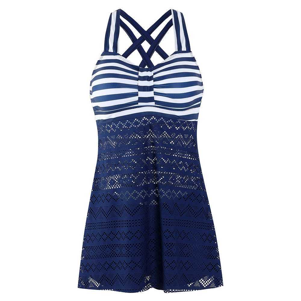 Swim Wear Womens Summer Cross Straps Tankini Single Swimsuit Two Piece Fashionable Print Sexig Bikini Set S-6xl Aquatic Sports 240311