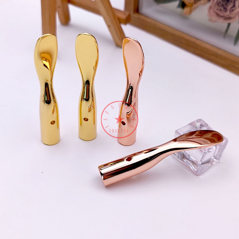 Colorful Zinc Alloy Smoking Herb Tobacco Oil Rigs Cream Shovel Dabber Scoop Straw Spoon Bubbler Waterpipe Bong Cigarette Holder Snuff Snorter Sniffer Dispenser