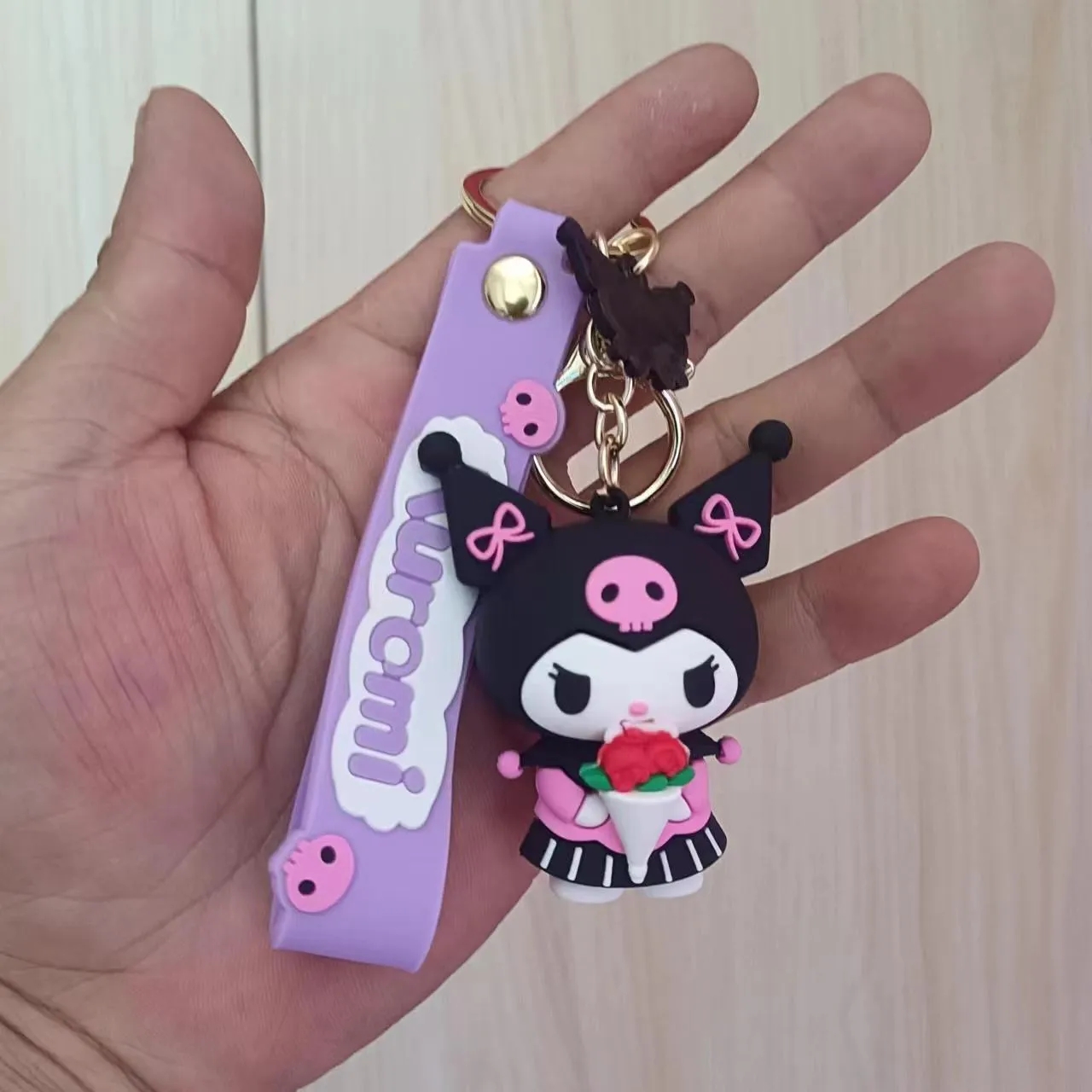 Cartoon Kuromi KeyChain Söt biltangent Keyring Dock Bag Pendant Car Keyholder Creative Bag Charm Accessories Gifts 2024