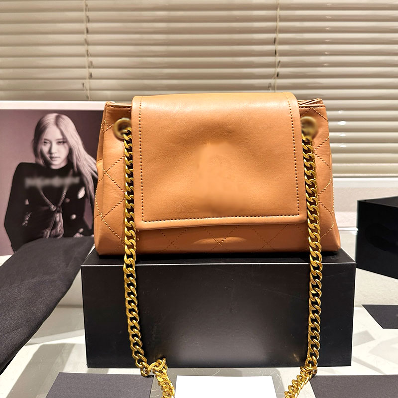 Bolsa de designer de moda premium vintage elegância combinando tipo quilting artesanato alça de couro ajustável tamanho 22x18 bolsa de corrente