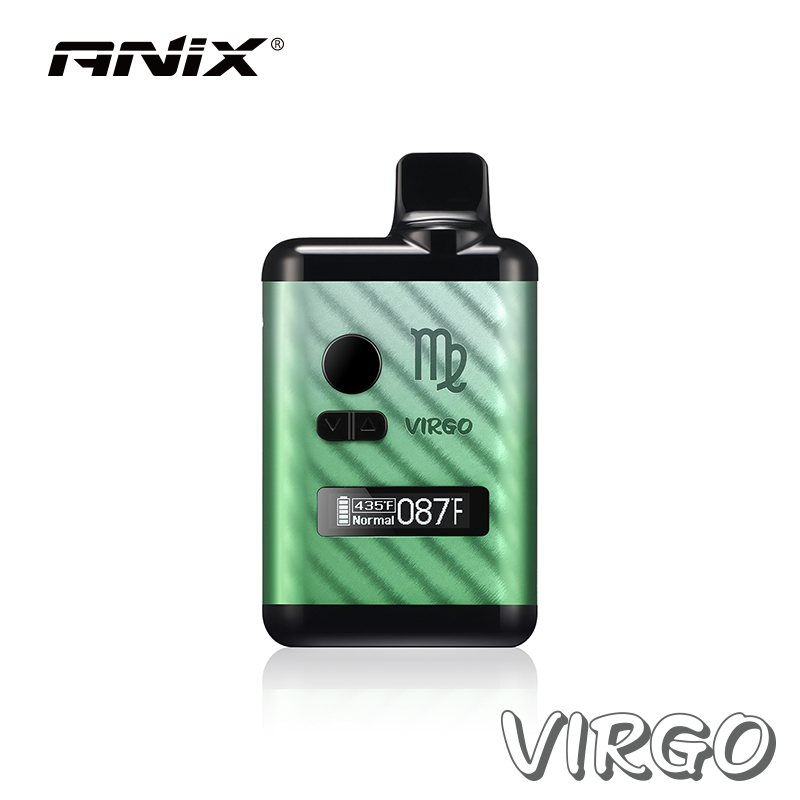 Original ANIX VIRGO Dry Herb Vaporizer E-cigarette Kits 1300mAh Battery Temperature Control Ceramic Chamber Dry Herbal Vape Pen Steam Device Kits