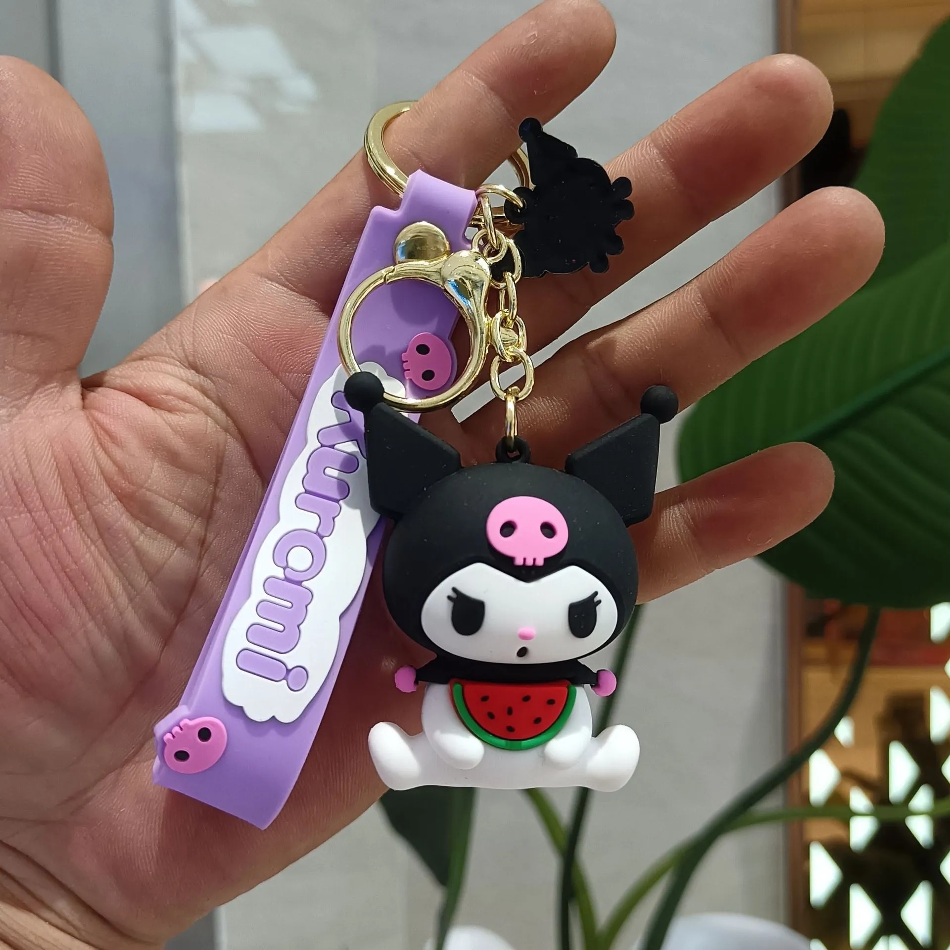 Cartoon Kuromi KeyChain Söt biltangent Keyring Dock Bag Pendant Car Keyholder Creative Bag Charm Accessories Gifts 2024