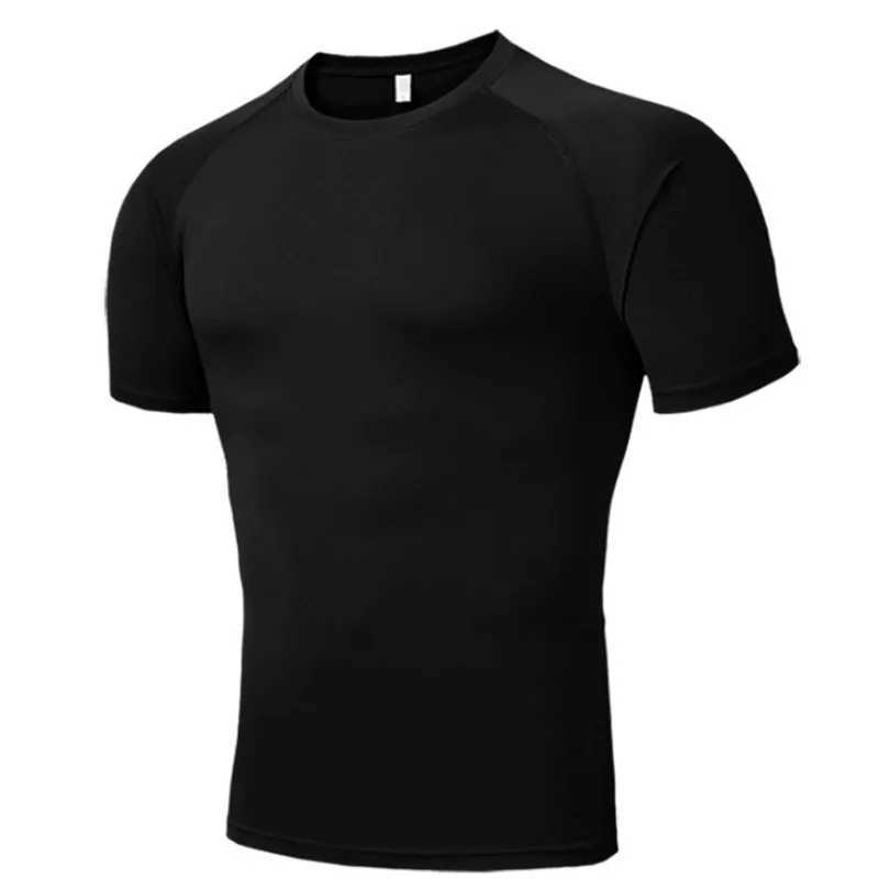 Mannen T-shirts 2023 Nieuwe Zomer Hoge Kwaliteit Sneldrogend T-shirt Mannen Running Skinny Korte Mouw Mannelijke Gym Fitness comprimeren Sport T-shirt