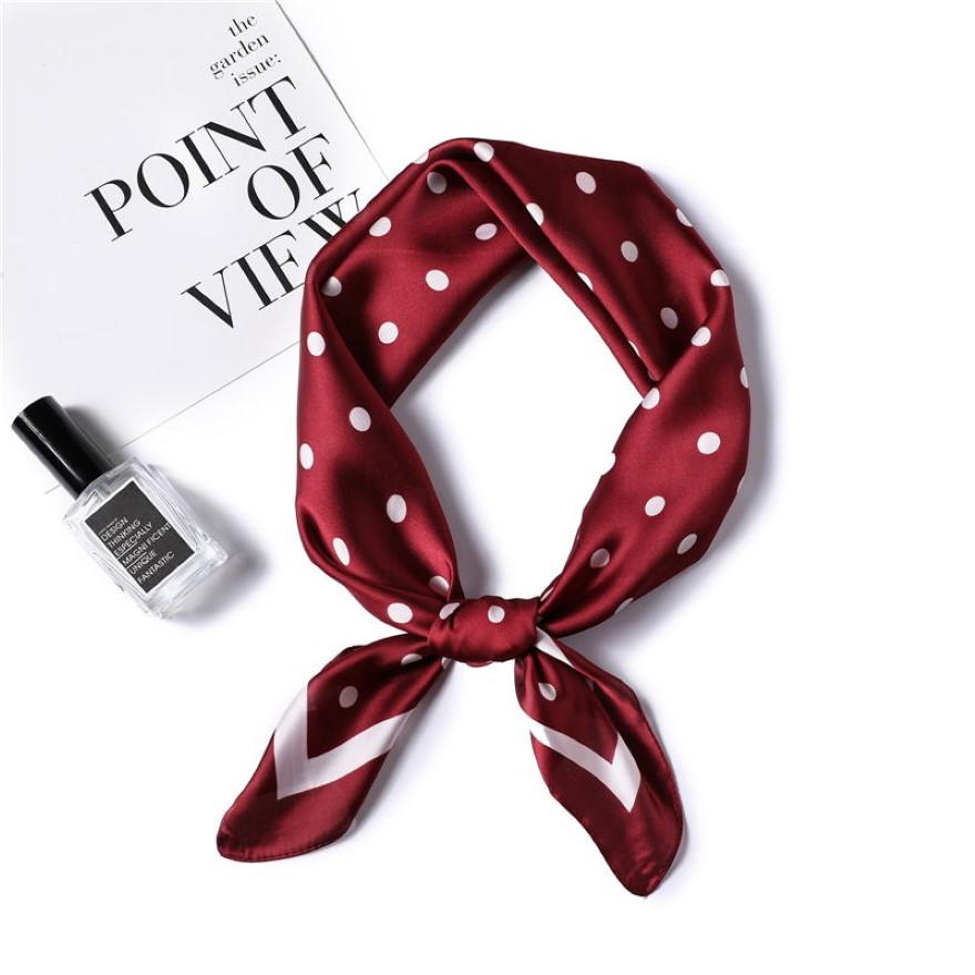 summer brand silk scarf square women foulard dot bandana shawls and wraps fashion print lady office small hair neck scarves236H