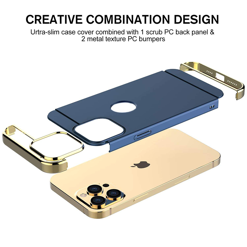 CASEiST Luxury 3 in 1 Coated Electroplate Frame Ultra Thin Slim Hard PC Non Slip Matte Shockproof Mobile Phone Case Cover For  iPhone 15 14 13 12 11 Pro Max XS 8 7 Plus