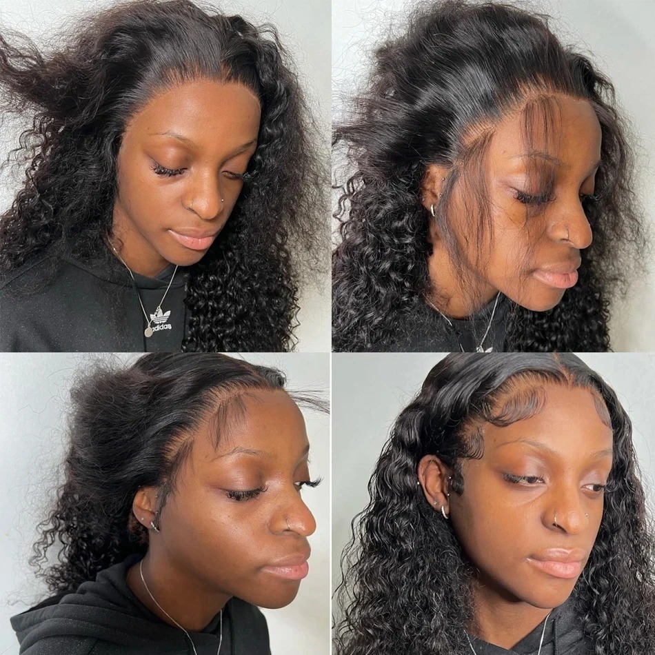 Kinky curly bob brasilianska mänskliga hår spetsar front peruker 13x4 spets frontal 5x5 stängning kinky lockig peruk för svarta kvinnor 250 densitet