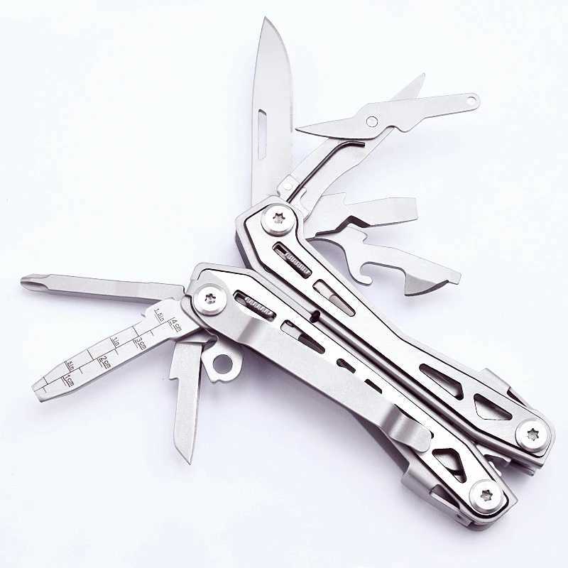 Camping Hunting Knives Daicamping DL3 Portable Clip Multitool Mini Swiss Army Blade Tool Clamps Outdoor Multiple Pliers Multifunction Folding Knife 240315