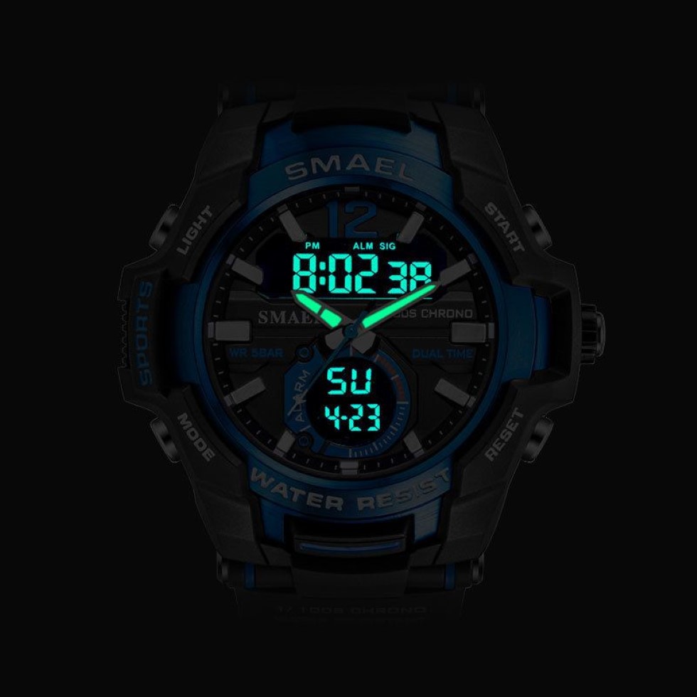 Smael Men Watches Fashion Sport Super Cool Quartz LED Digital Watch 50m vattentätt armbandsur Herrklocka Relogio Masculino 2176Z