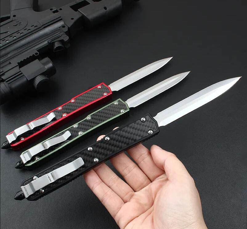 US Style Mark II 106-4 Out The Front Double Action Auto Pocket Knife D2 Blade Fast Open EDC Tool Tactics Automatic Survival Knives Folding UT85 UT88 9 11 13 Inch Knifes