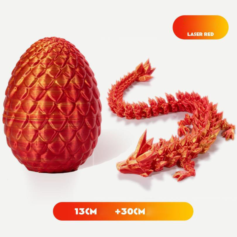 Costume de dragon chinois imprimé en 3D, œuf de dragon, dégradé de couleur, cristal, soie, charnière à main, ornements, jouet, cadeau