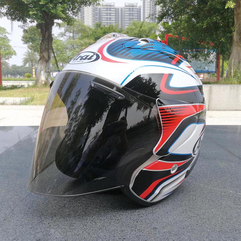 Ara I Sz-Ram 4 Ghost Blue 3/4 Open Face Helmet Off Road Racing Motocross Motocose Motorcycle Helmet