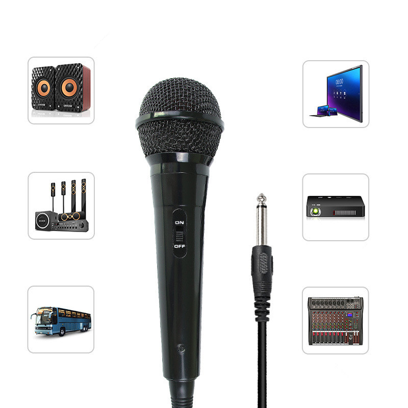 3.5mm 6.5mm Kablolu Dinamik Mikrofon Profesyonel Mike Mikrofone Mikrofon Sing KTV Mikser Karaoke Mikrofon Sistemi PA Güç Amplifikatör Hoparlör