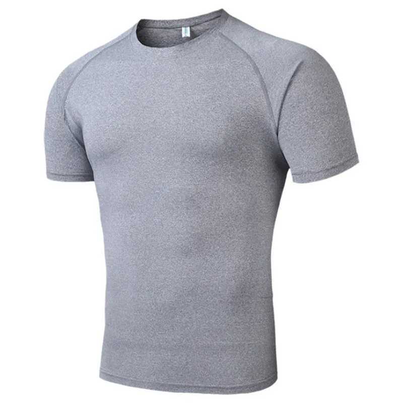 T-shirt da uomo 2023 NUOVA estate di alta qualità T-shirt ad asciugatura rapida da uomo che corre Camicia a maniche corte skinny da uomo Palestra Fitness compress T-shirt sportiva