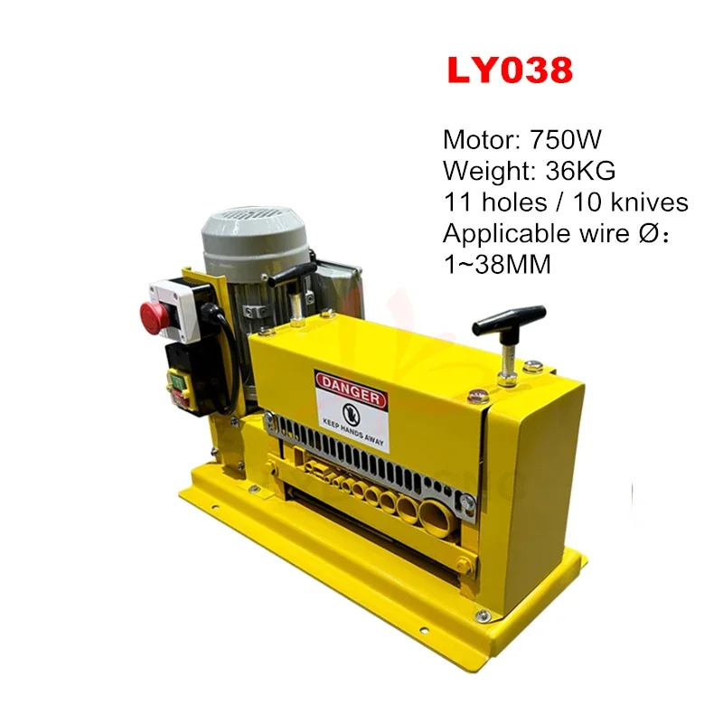 Electric Wire Stripping Machine with Blade 1-20mm-38mm Cable Stripper for Removing Plastic Rubber From Wire Copper Recycle