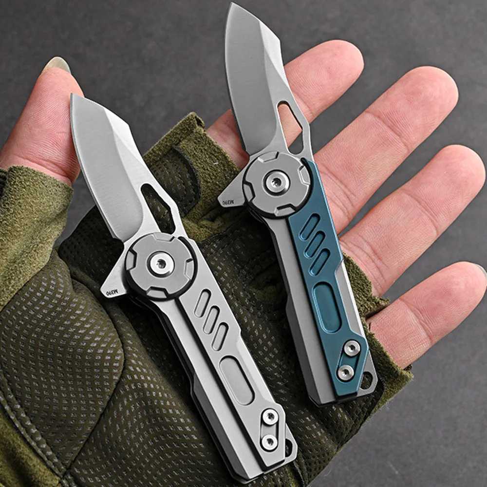 Camping Hunting Knives Mini Stainless Steel Folding Knife Keychain For Self-Defense Outdoor Survival Camping Portable Gadget Pocket Knives 240315