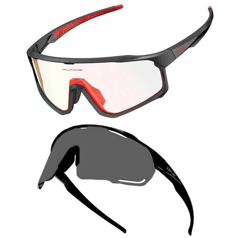 1 With Modes Photochromic Polarized Cycling Goggles 2 Lens Bike MTB Bicycle Sunglasses Sport Fishing Running Glasses ldd240313