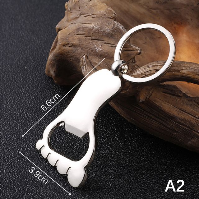 Metal Keychain Bottle Openers Palm/Foot Bottle Opener Keychain Metal Car Key Ring