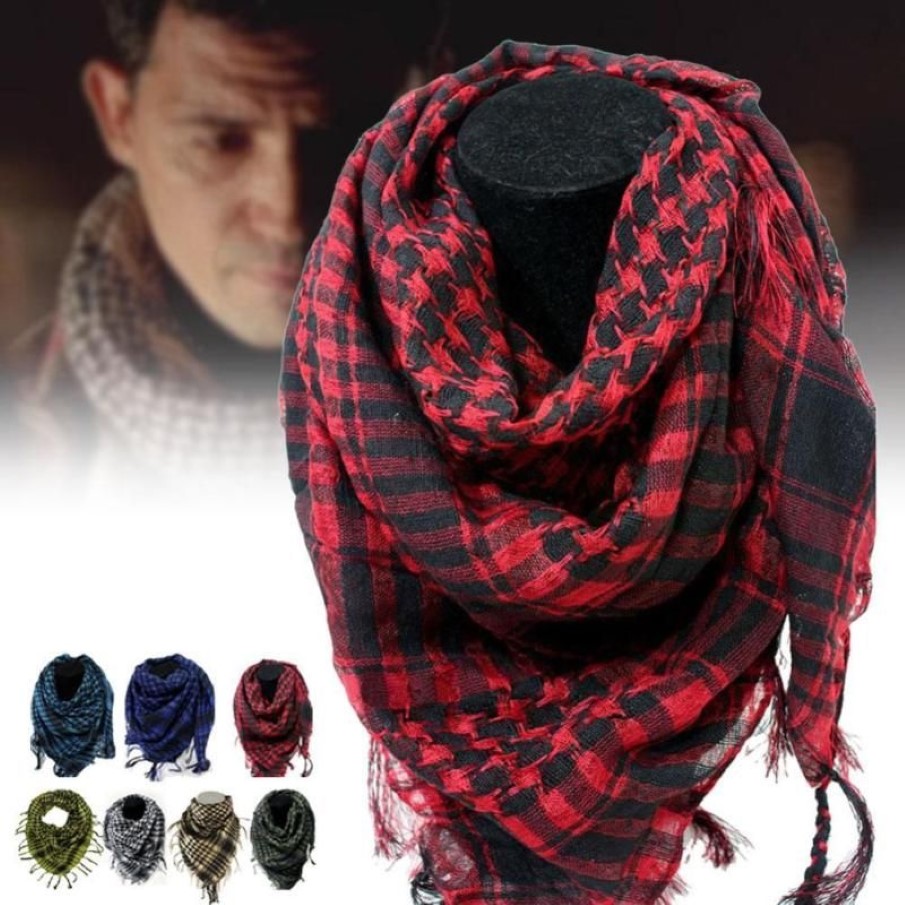 Arab Shemagh Keffiyeh Tactical Palestine Halsduk av hög kvalitet för män sjal kafiya wrap shemagh halsduk mode halsdukar1228z