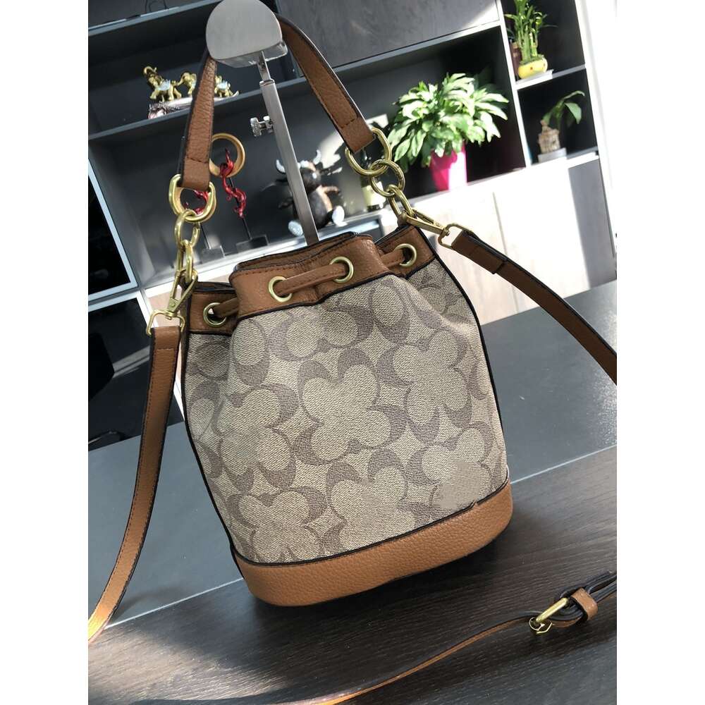 Borse firmate all'ingrosso economiche Borsa a secchiello con coulisse Mini Borsa da donna Dempsey Borsa a tracolla monospalla Macaron Arcobaleno