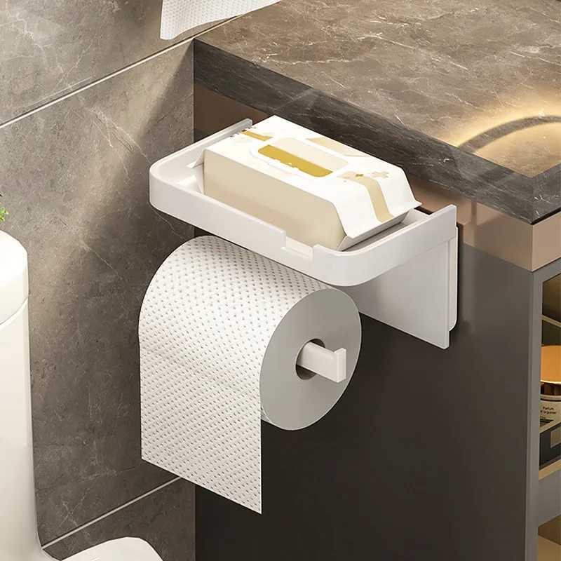 Toilet Paper Holders Plastic Toilet Paper Holder Storage Rack Kitchen Towel Placement of seasoning bottles Bathroom Wall Roll of Paper Phone Storage 240313