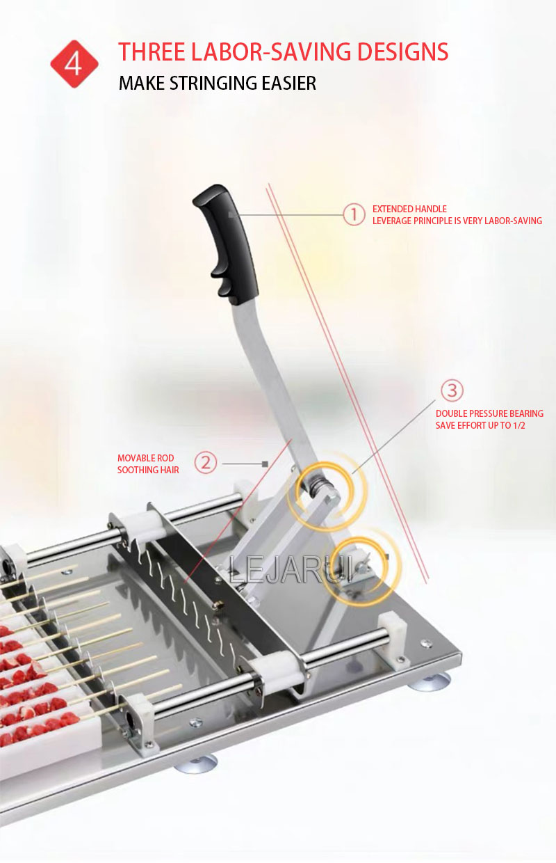 Bbq Meat Skewer Manual Satay Skewer Machine Bbq Stainless Steel Mutton Kebab Lamb Skewer Tools Machine