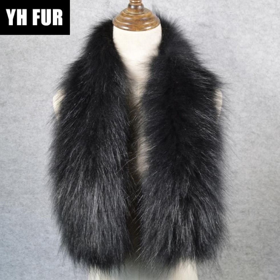 Style Luxurious Quality Women Real Fur Scarf Warm Soft Knitted Real Fur Shawl Wrap Natural Ring Scarves225y