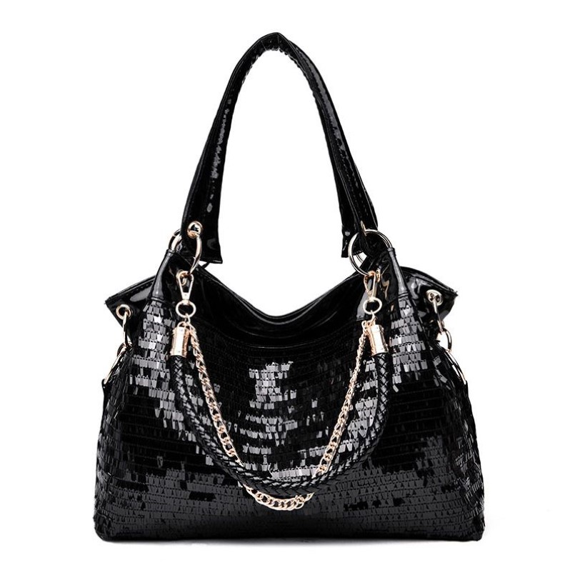 Borsa a tracolla di lusso Designer Borse Solid Paillettes Borsa da donna Borse di grande capacità Borsa multiuso nera Messager inclinata P293S