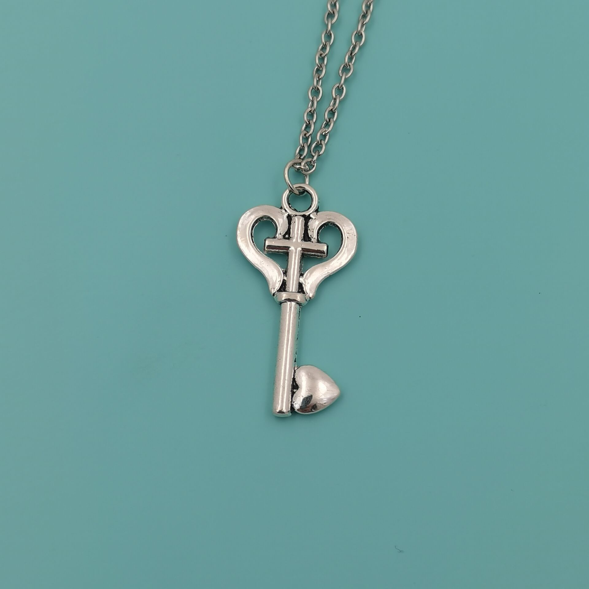 Alloy Antique Silver Fashion key Pendant Necklace For Men & Womens Jewelry Accessories A-860d