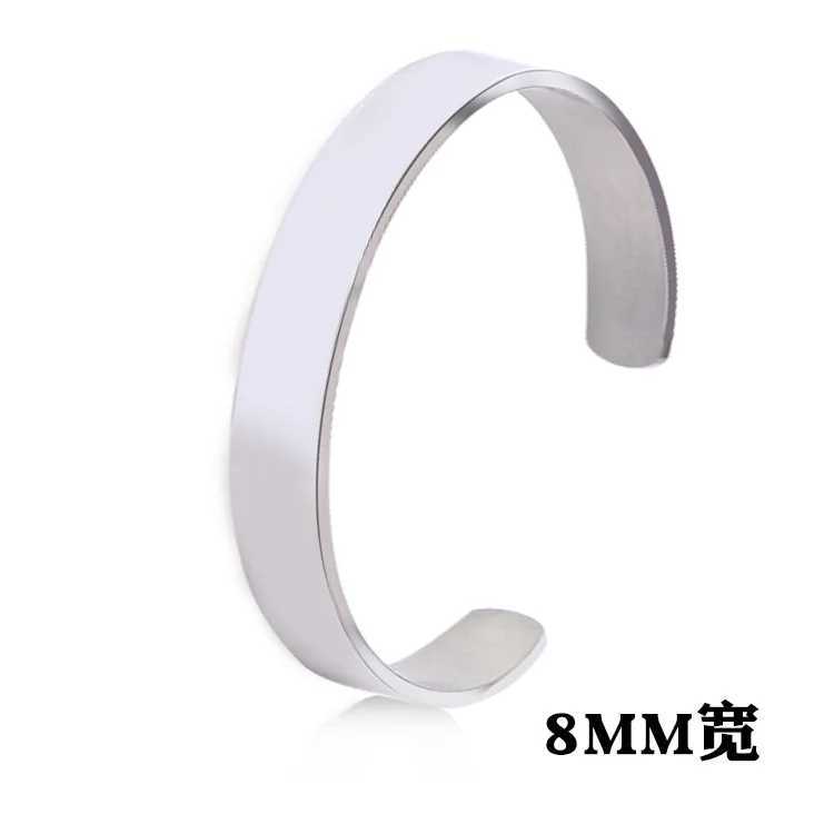 Bangle Nieuwe Klassieke Eenvoudige Herenarmband Open Verstelbare Glanzend Roestvrij Stalen Armband BR1133L2403