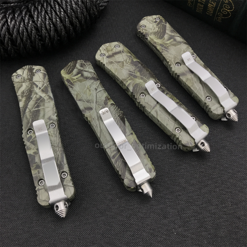 4 modèles Micro A07 couteau automatique 440C lame camouflage poignées en alliage de zinc en plein air chasse automatique tactique auto-défense outils à main couteaux UT85 C07 BM 3300