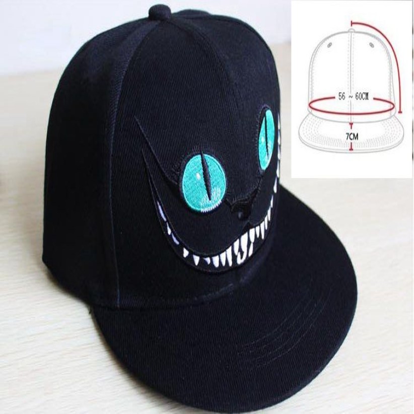 Alice in Wonderland Cheshire Cat Cartoon Snapback Hats Cap för män Kvinnor Snap Back Baseball Cap Snapback HipHop270T