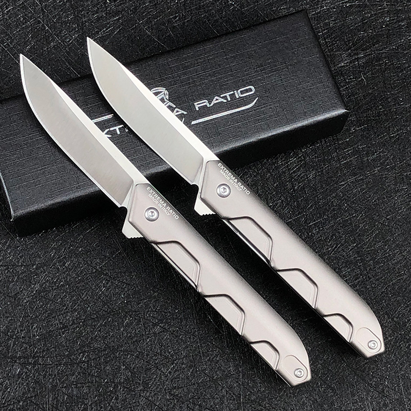 Top Quality A5023 Flipper Knife N690 Satin Blade CNC Anodizing Aviation Aluminum Handle Ball Bearing Outdoor Camping Hiking Fishing EDC Pocket Knives