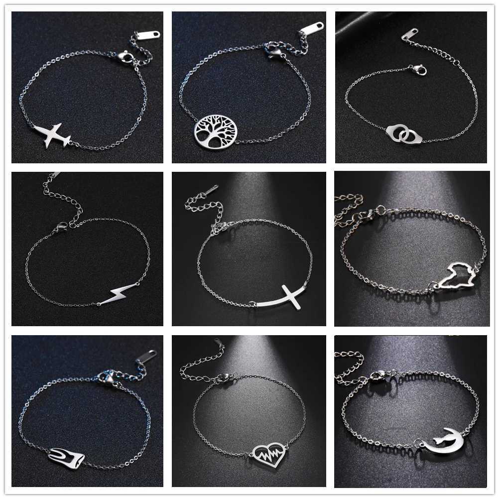 Bracelet Skyrim Avion Charme Bracelet En Acier Inoxydable Avion Avion Chaîne Réglable Bracelets Sur La Main Pulsera Bijoux Cadeau pour WomenL2403