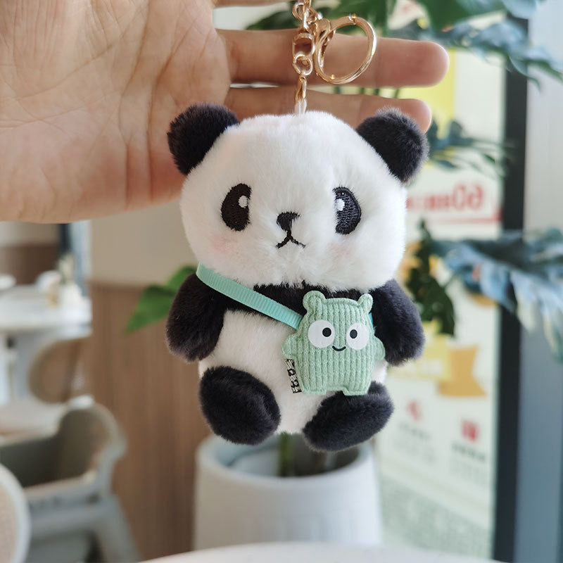 2024 Bella Peluche Panda Portachiavi Animali Ciondolo Studente Coppia Borsa Appeso Decorazione Peluche Portachiavi All'ingrosso