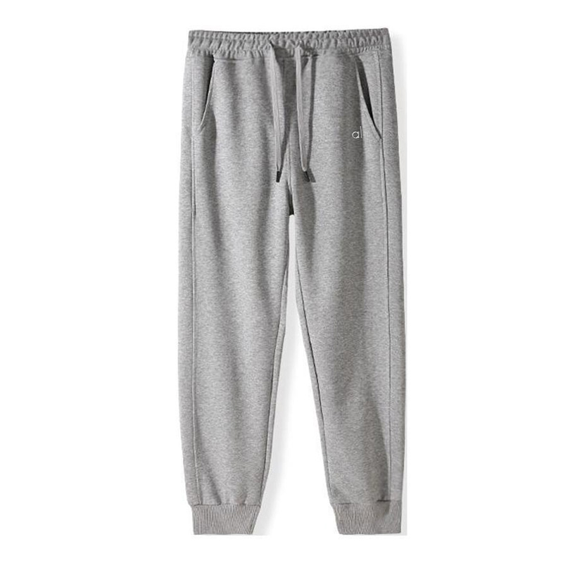 Al Yoga Sweatpants Rahatlamış Fit Fitness Spor Pantolonları Drawstring Unisex Stüdyo-Street Hafta Sonu Jogger Spor Giyim Pantolonları Gümüş 3D Logo