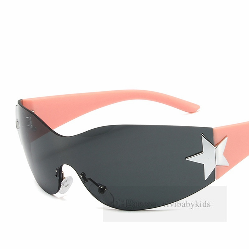 Kids star sunglasses candy color boys girls Frameless pilot design adumbral children beach sunblock shade Z7175