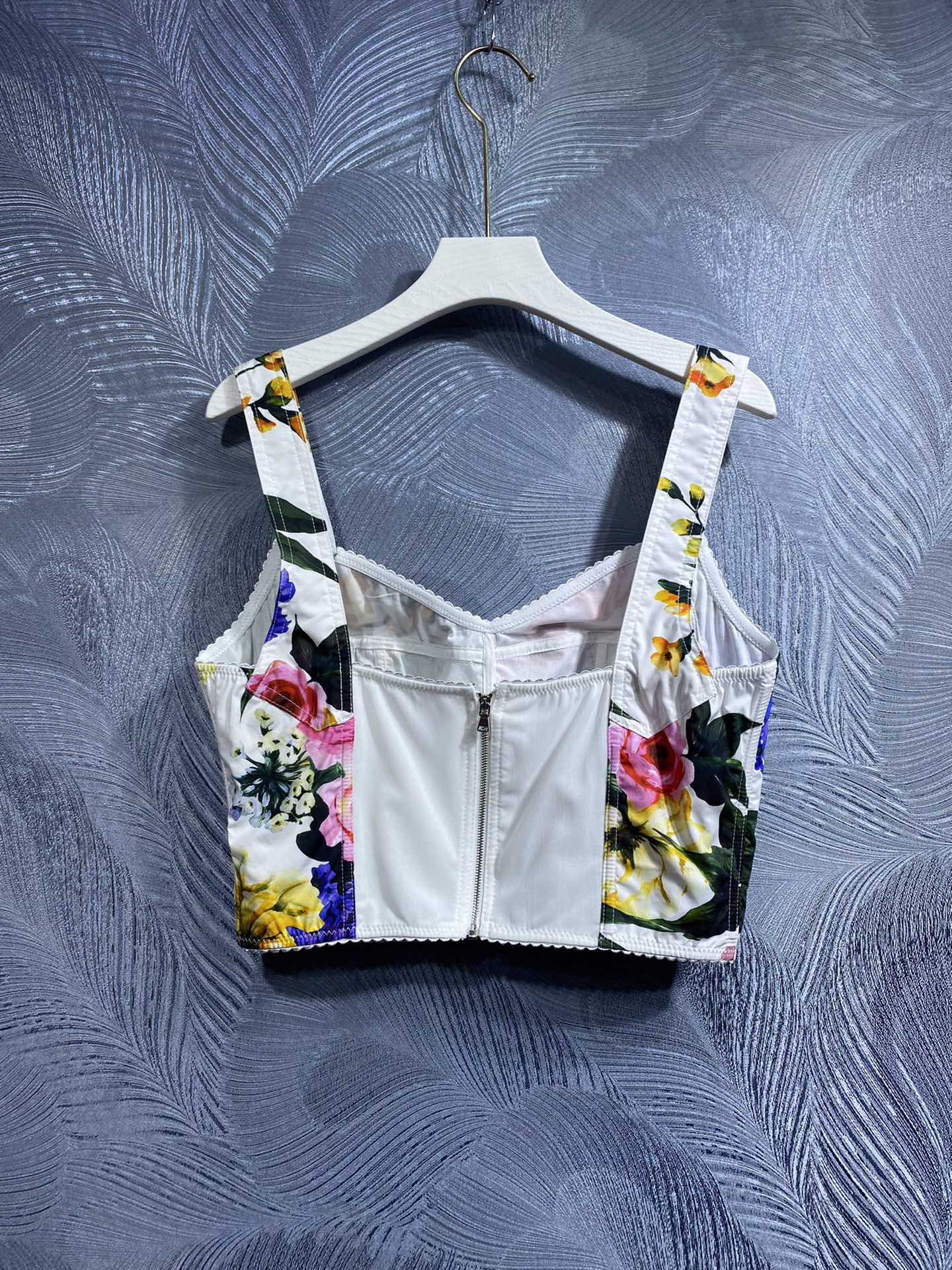 Womens Tank Camis Luxury Clothes Dol&Gab Sexy Floral Tops Summer Sunshine Cloth Holiday Beach Clothing Size S To XL