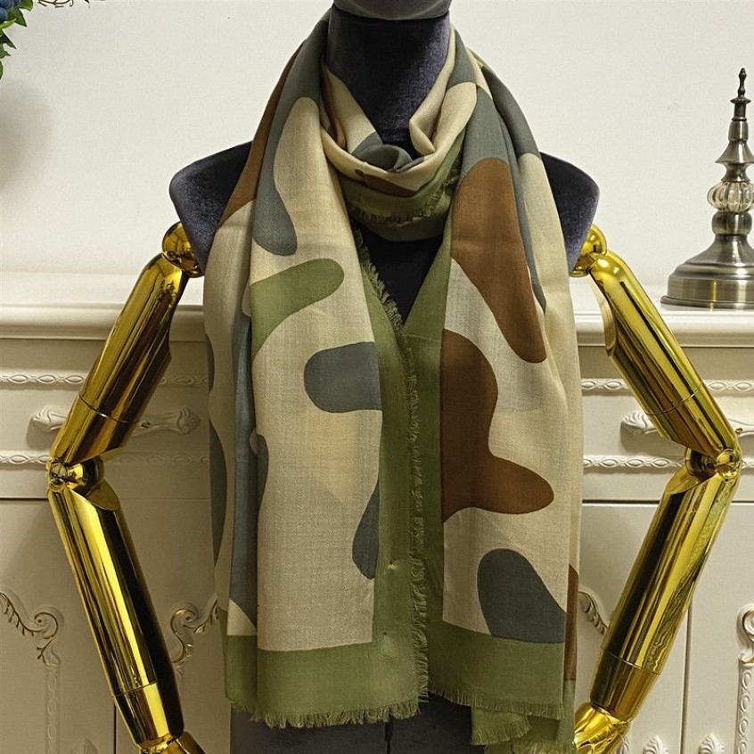 Écharpe longue pour femmes, châle pashmina, bonne qualité, matière 100% cachemire, imprimé motif camouflage, taille 180cm -65cm, 2160